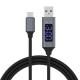 3.1A Nylon Braided USB Cable Fast Charging LED Display Soft USB C Cable