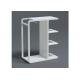 High Glossy White Painted Garment Display Stand With Wooden Shelf