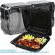 Meal Prep Containers, 65 Pack Clamshell Food Containers 7.8 Inch Black 3 Compartment To Go Containers