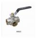 ISO9001 Brass three way Ball Valve 10023 with Nickel plating 30Bar