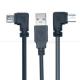 90 Degree Right Angle Micro B Male to USB Type A Male Extension Data Charger Cable for Tablet