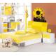 Yellow Vinyl 3M Flower Wall Sticker 3D Clock for Bedroom Decoration 10A109