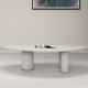 Modern Marble Topped Pedestal Coffee Table Irregular Shape