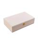 Customized Cream Color Luxury PU Cosmetic Storage Box With Lock