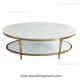 Oval Mable Top 125cm 57cm Stainless Steel Coffee Table For Living Room