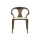 Nordic Style Solid Wood Arm Chair , Leather Upholstered Seat Small Accent Chairs