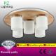 5 heads glass shade OAK wood ceiling light with remote controller made in Zhongshan China