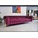 Red Fabric Chesterfield Sofa , Modern Chesterfield Leather Sofa Custom Service