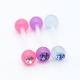 3 Pieces Crystal Gems Plastic Barbell Tongue Piercing Hypoallergenic 14G