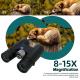Adults Travel 8-15X42 Zoom Binoculars Telescope Compact With BAK4 Prism FMC Lens