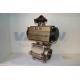 Full Port Stainless Steel Pneumatic Valves , 3 Piece Electric Operated Ball Valve  Air Open / Spring Return Actuator