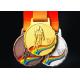 Cycle Racing Metal Custom Sports Medals And Ribbons 110 Gram For Championship