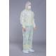 Yellow PP SMS SF Disposable Coveralls With Hood