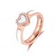 Heart Design White Shell Nobility Ring Stainless Stell Zircon Dimaond Finger Ring for Mom 18K Golden Ring for Couple