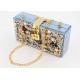 Delicate Girls Acrylic Clutch Bag With Twinkling Diamond Crystal And Golden Lock