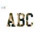 Towel Embroidery Chenille Patch ABC Alphabet Camouflage Green Letters Iron-on Chenille Patch For Jacket Clothes