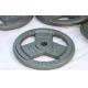 Gray Hammertone weight plates with 3 handles barbell plates