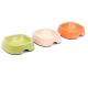 Three Color Plastic Pet Bowls Melamine Bamboo Powder 170ml Capacity Household