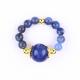 Natural Crystal 4MM Blue Sodalite Copper Gold Plating Elastic Rope Ring For