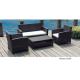 4-piece patio outdoor  wicker rattan deep seat sofa set with loveseat -9123