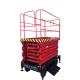 Industrial Mobile Scissor Lift Moveable Hydraulic Lift For Aerial Work 11 Meters High In Red