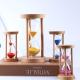 Three Pillar Wooden Hourglass Customized Antique Sand Timer for Gift