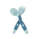 Baby Silicone Feeding Spoon And Fork Plain Bendable BPA Free Eco friendly
