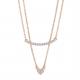 YASVITTI Double Layer Necklace Jewelry Classic Rose Gold Plated 925 Sterling Silver Heart Pendant Necklace