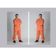 Orange Color Disposable Protective Coverall Anti Oil For Viruses Spreading Area