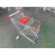 Grocery Supermarket Shopping Carts Trolley With 4 inch 4 swivel flat casters and clear powder coating