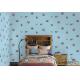 Blue Color Kids Bedroom Wallpaper English Letters Design Breathable Non Toxic
