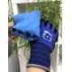 Blue Terry Brushed Polyester Liner Industrial Work Gloves Ergonomic