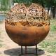 Outdoor Sphere Corten Steel Fire Pit 80cm Stoves Packed In Wooden Box