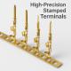 High-Precision Brass Stamped Terminal Pins – Male Crimp Contacts for Connectors, Wire Harnesses, and Electrical Assemblies