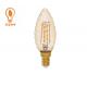 Amber C35 LED Spiral Filament Bulb , SES Candle 4W LED Bulb E14