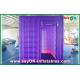 Inflatable Photo Booth Rental 2.4m Purple Cube Photo Booth Inflatable 1 Door With LED Light