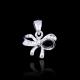 Girls Rosette Shape Chunky Silver Pendant / Cute Fine Jewelry For Kid