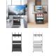 Black Rolling TV Stand 132Lbs With Documents Shelf Rolling Tv Shelf With Wheels VESA 400x600mm