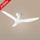 Power Saving AC Motor Plastic Ceiling Fan White Warm Yellow Light