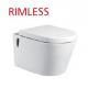 Ada One Piece Wall Mounted Toilet Commode Elongated Home Self Cleaning Glaze