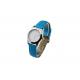 Blue Ladies Quartz Stainless Steel Watch Genuine Leather 10ATM 8 Pcs Stones Mark