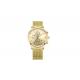 40mm Case Stainless Steel Gold Watch , Men Stainless Steel Mesh Watch