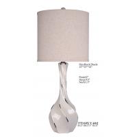 Modern Chrome Ceramic Vase Lamp D13*31 With Cream Drum Shade