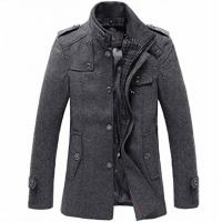 Gray Plain Western Wool Flight Jacket , Military Bomber Jacket Mens Anti Shrink