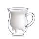 Cute Calf Double Wall Glass Cup Milk Cow Nipple Shape Not Easy To Broken