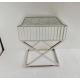 X shape Mirrored Diamond Stainless Steel Side Table