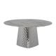 Shiny Silver Round Stainless Steel Dining Table Customized Marble Top Dining Table