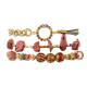 Red Stackable Handmade Beads Bracelets For Fashion Teen With Rainbow Zircon