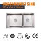 16 Gauge Undermount Stainless Steel Kitchen Sink  60/40 82x45