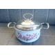 White Blue SS Cookware Sets Aluminum Stock Pots Belly Shape Body